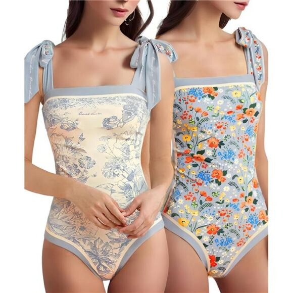 Reversible Floral Sexy One Piece Bathing Suit for Women One Piece Swimsuit Women